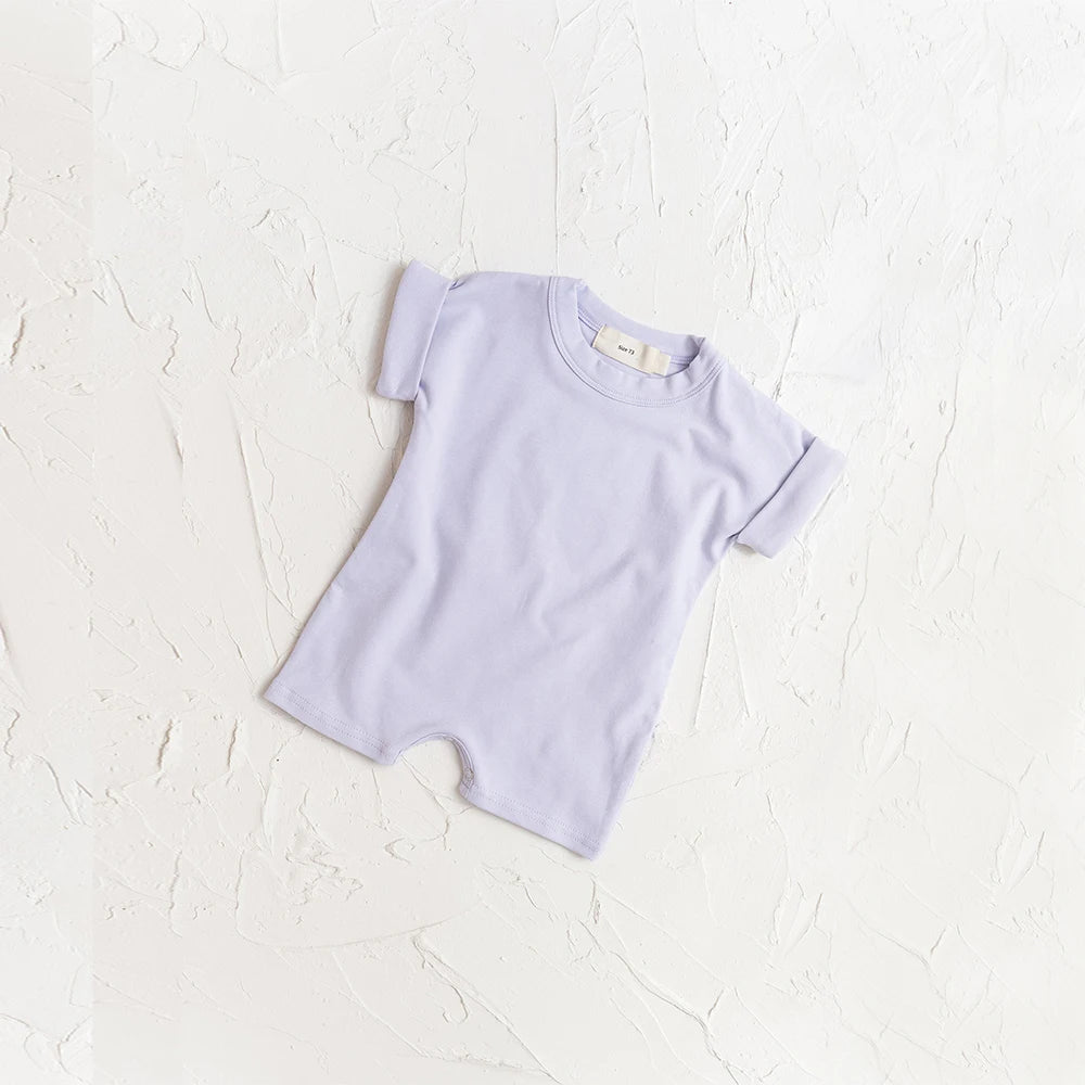 Kids Solid Color T-Shirt & Shorts Summer Set – Soft Casual 2-Piece Outfit