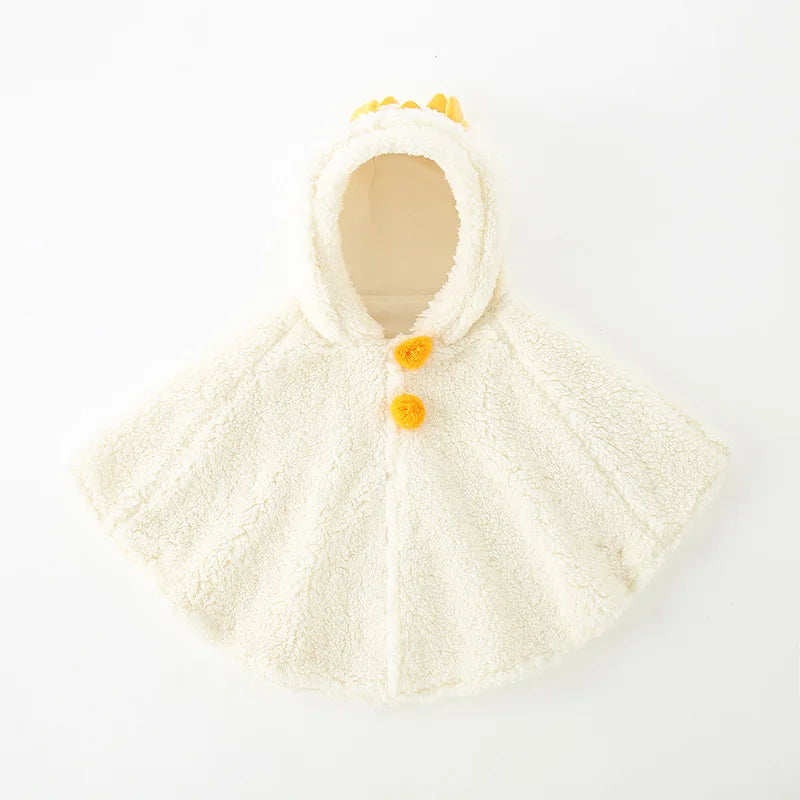 Baby Polar Fleece Windproof Cape Cloak – Cute Cartoon Warm Coat
