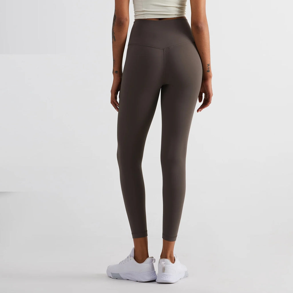 Women's High Waist Butter Yoga Leggings – Back Pocket Cropped Athletic Gym Pants