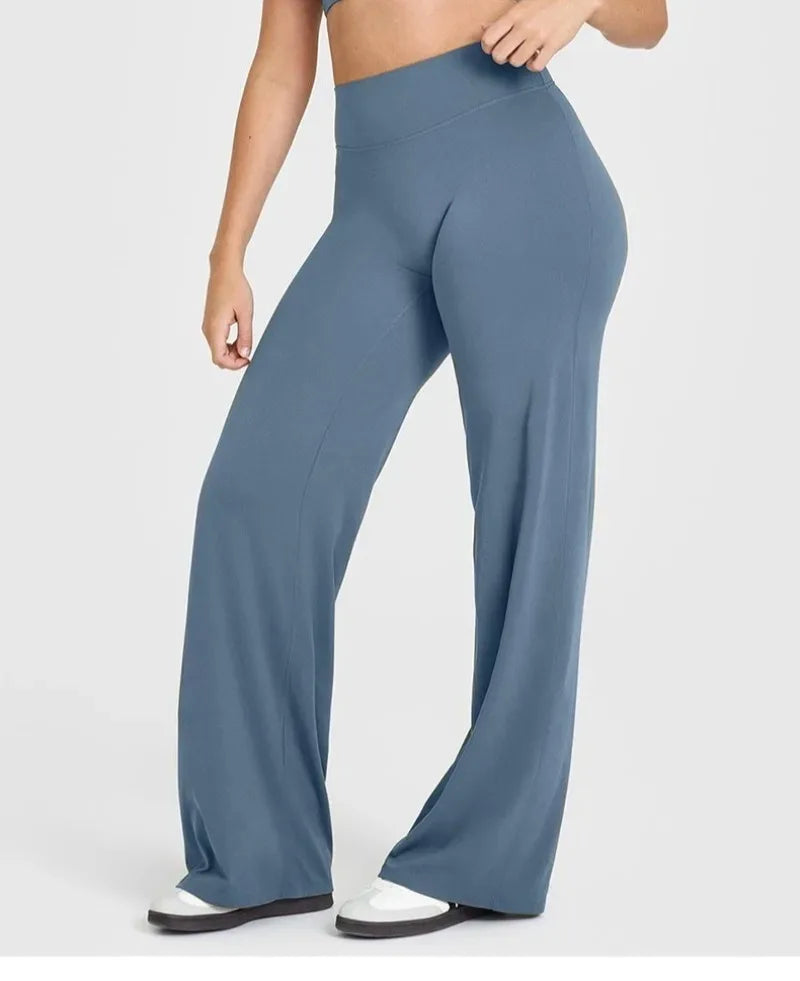 Women's Butter Fabric Straight-Leg Yoga Pants – Ultra Soft Mid-Waist Gym Pilates Trousers