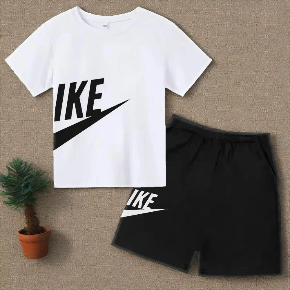 Kids Short Sleeve Top & Shorts 2-Piece Set – Casual Fashion Summer Outfit