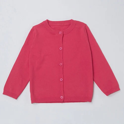 Kids Cartoon Print Knit Cardigan Coat – Casual Long Sleeve Sweater Jacket