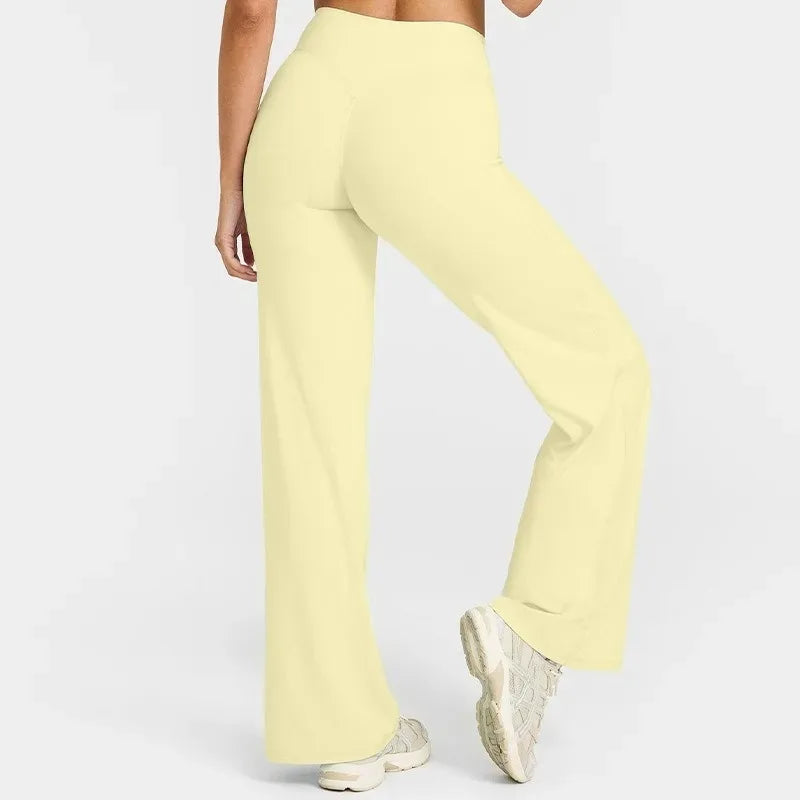 Women's Butter Fabric Straight-Leg Yoga Pants – Ultra Soft Mid-Waist Gym Pilates Trousers