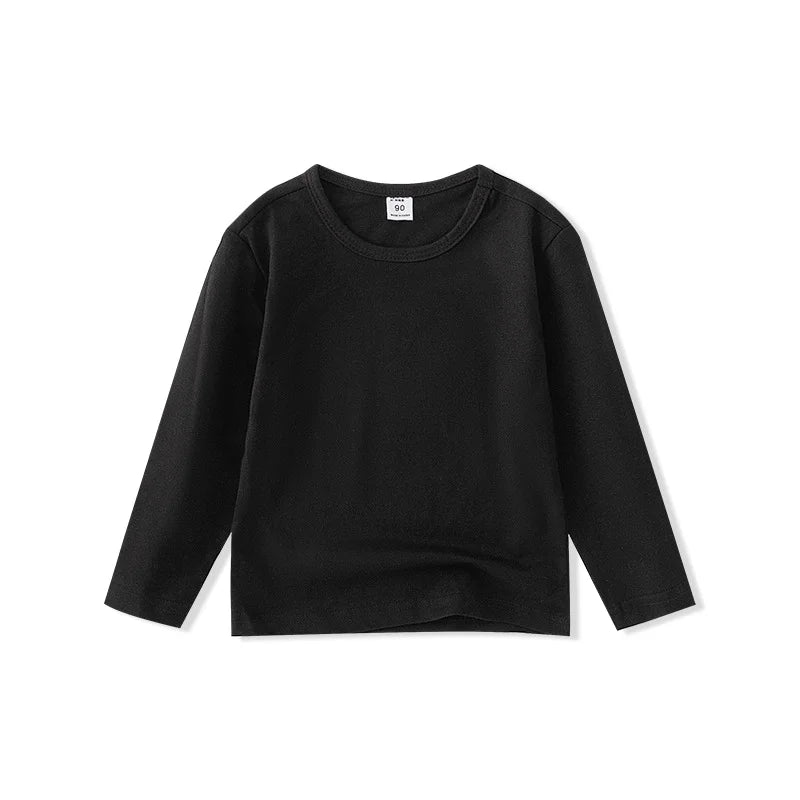Kids White Cotton Long Sleeve T-Shirt – Classic Casual Top for Boys & Girls