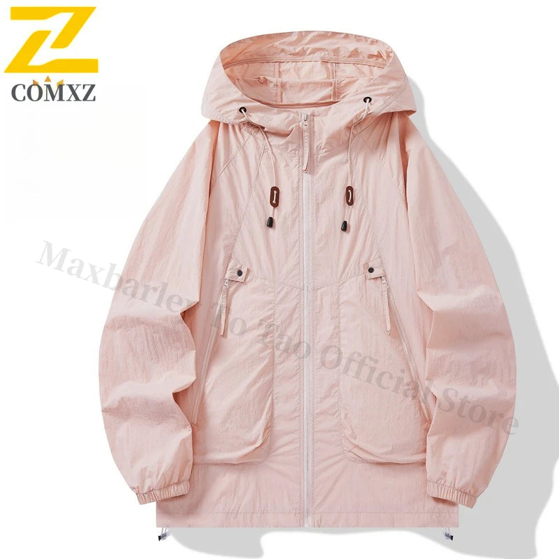 Unisex UPF50+ Ice Silk Hooded Jacket – Ultra Thin Quick-Dry Outdoor Sports Coat