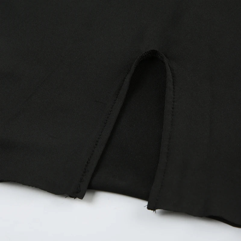 Autumn New Women Dresses Fashion Streetwear Long Sleeves Split Lace-up Mini Dress Black Sexy Backless Female Casual Slim Dresses