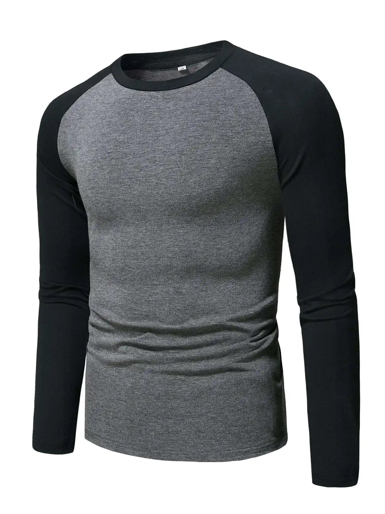 Men's Color Block Raglan Long Sleeve T-Shirt – Casual Fall Wear