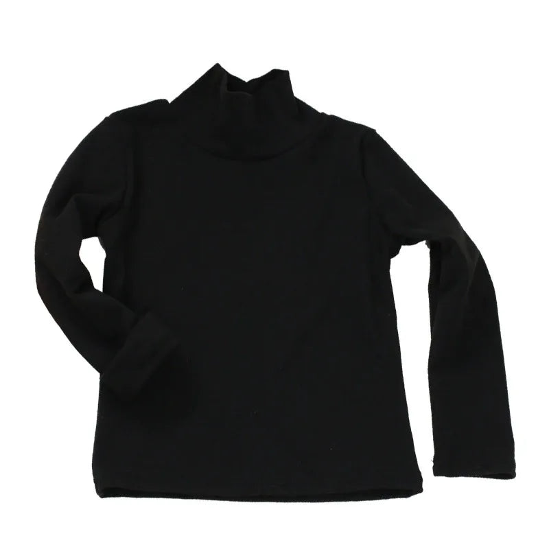 Autumn Winter Children's Soft Long Sleeve Basic Shirts Baby Kids Clothes New Girls Top Tees Boys Turtleneck T-shirt