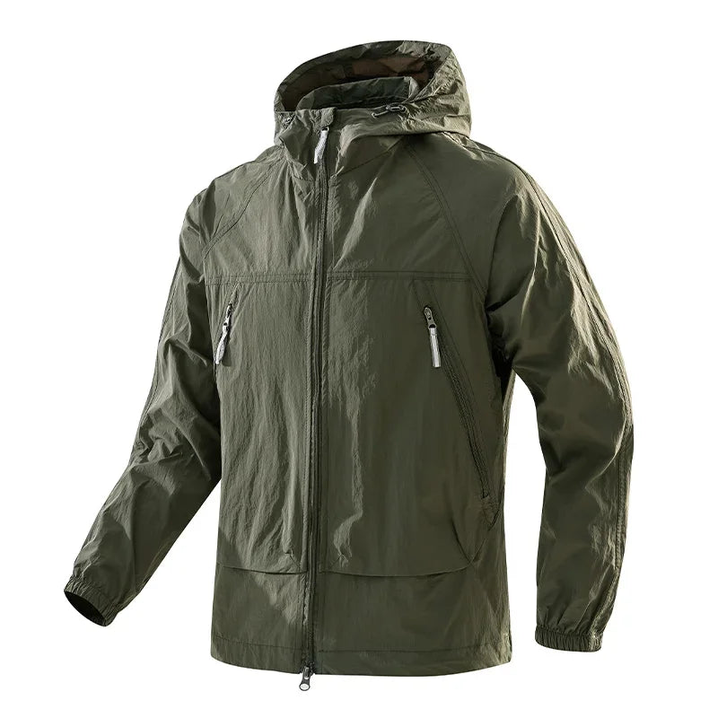 Men's UPF50+ Hooded Windbreaker Jacket – Ultra Light Summer Outdoor Coat