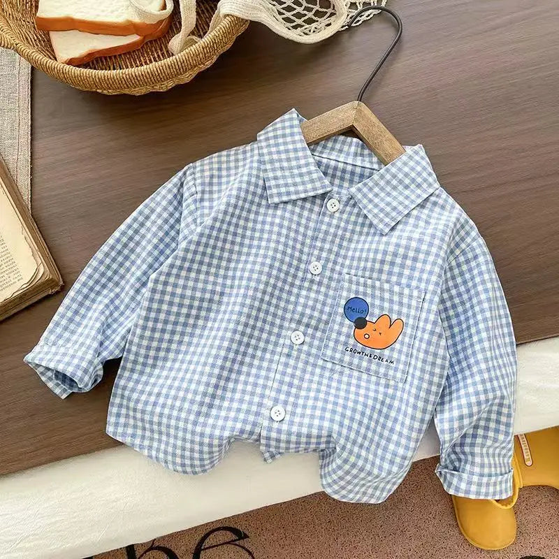 Toddler Boy Casual Long Sleeve Shirt – Soft Cotton Everyday Top Ages 1–4