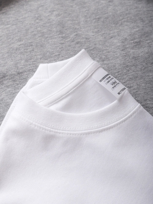9.9oz 280gsm High Qualtity Oversized Heavy T-shirt for Men Short Sleeve Tee Cotton Solid Color Trend Leisure Green White Black