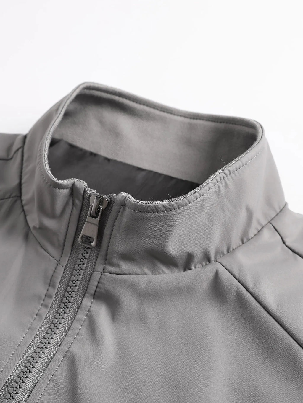 Men's Solid Stand Collar Cardigan Jacket – Casual Outdoor Sports Coat
