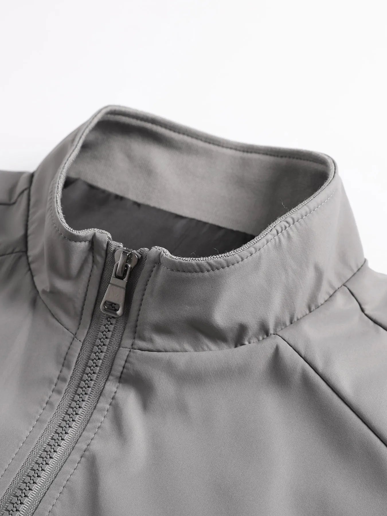 Men's Solid Stand Collar Cardigan Jacket – Casual Outdoor Sports Coat