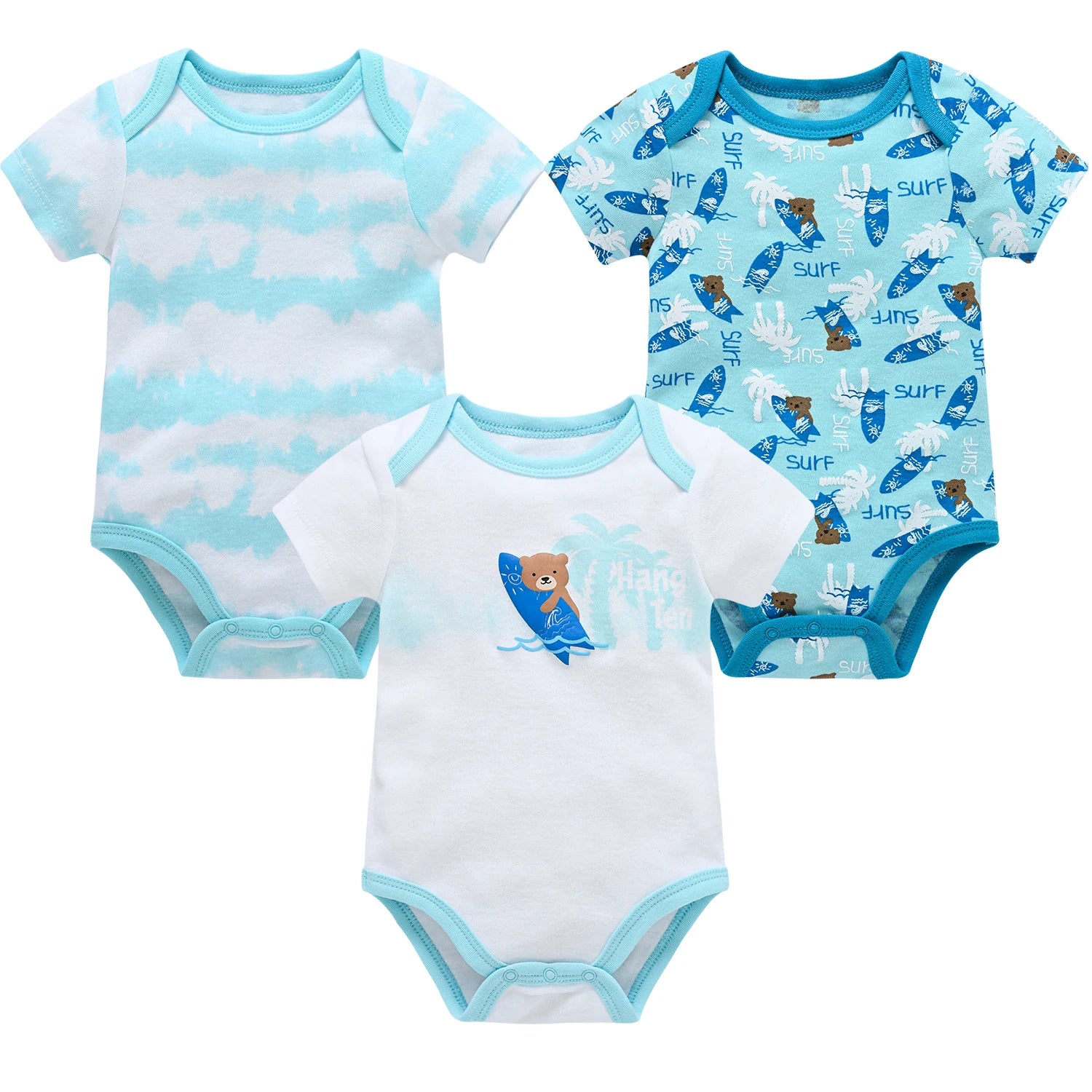 Baby Girls Cotton Short Sleeve Bodysuit – Newborn Onesie 3–6 Pack