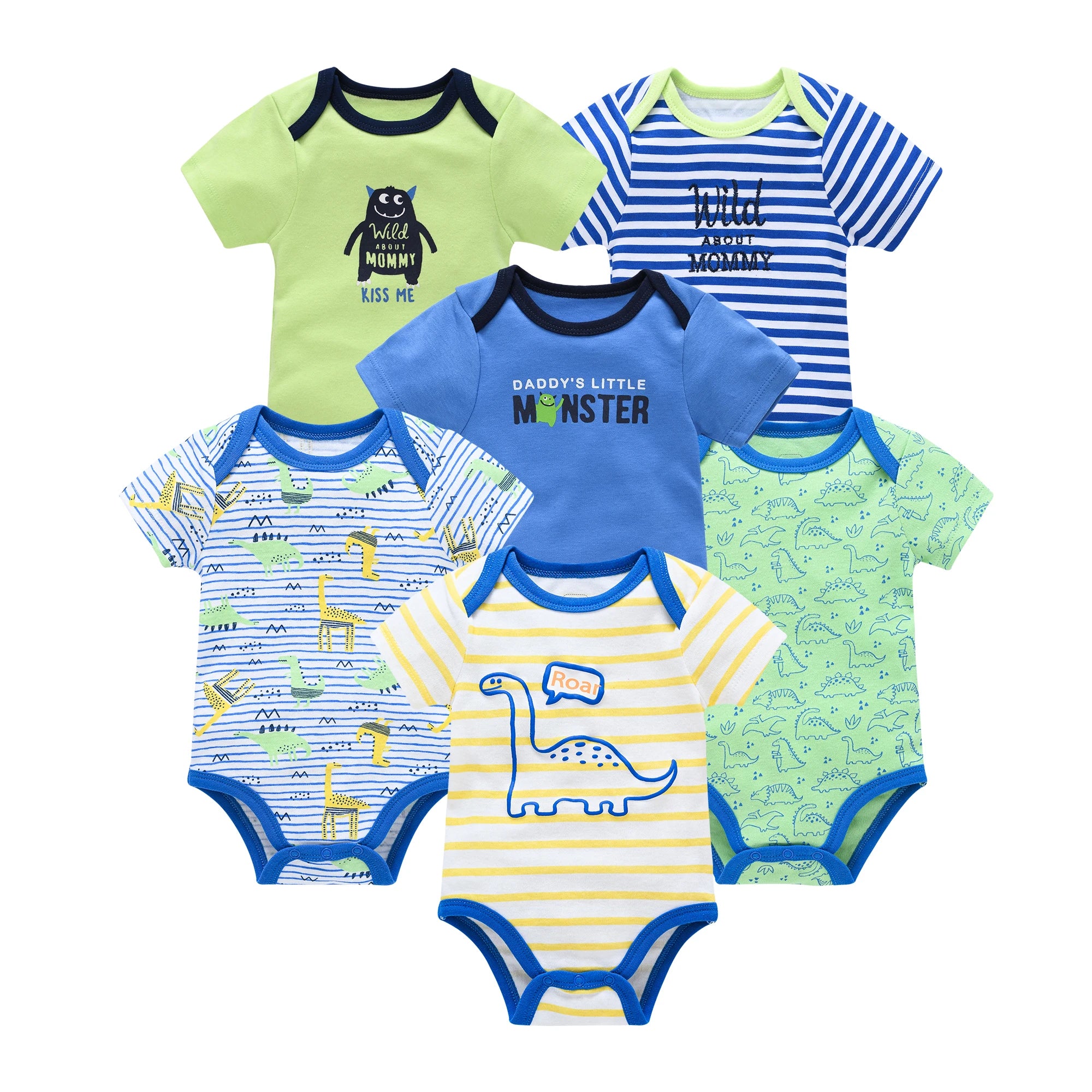 Baby Girls Cotton Short Sleeve Bodysuit – Newborn Onesie 3–6 Pack