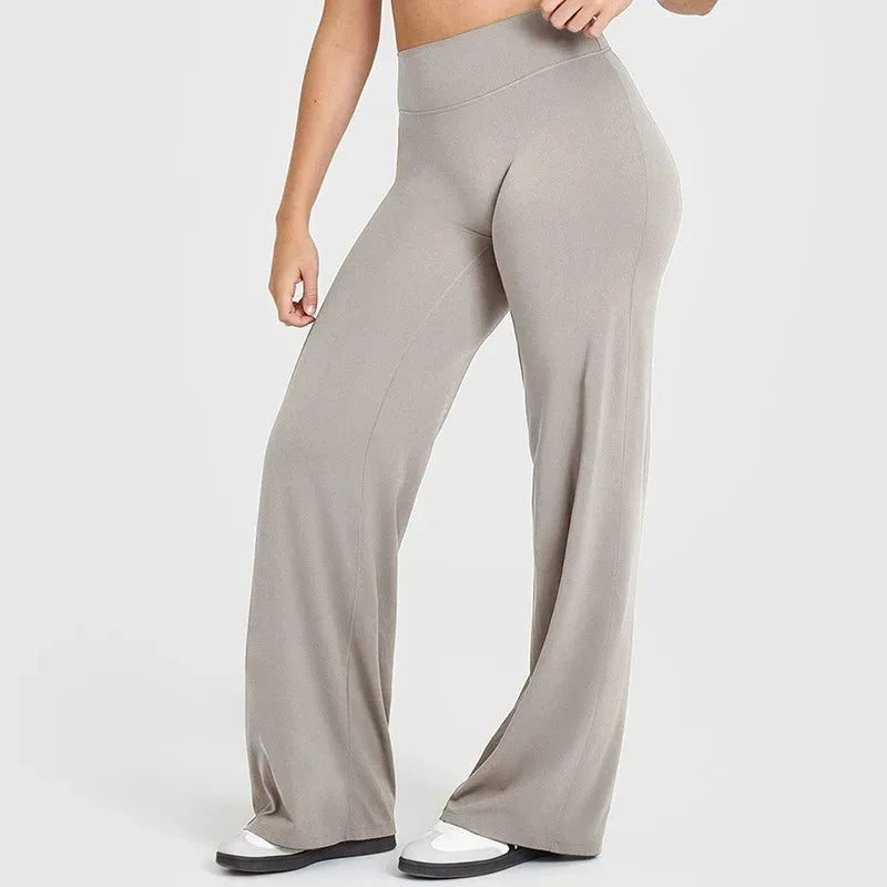 Women's Butter Fabric Straight-Leg Yoga Pants – Ultra Soft Mid-Waist Gym Pilates Trousers