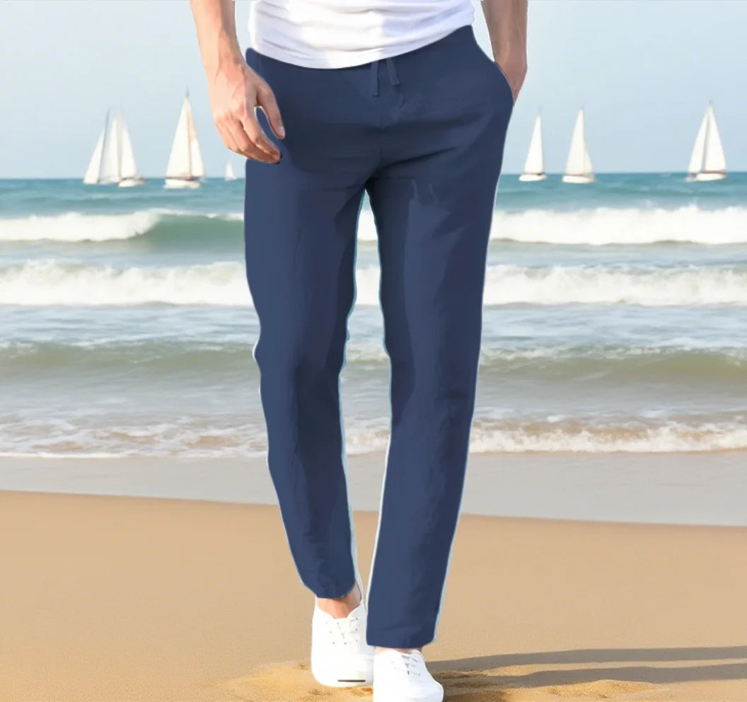 Autumn Linen Wide Men Pants Korean Trousers Oversize Cotton Streetwear Male New Yoga Pants Casual Men Clothing Sweatpants