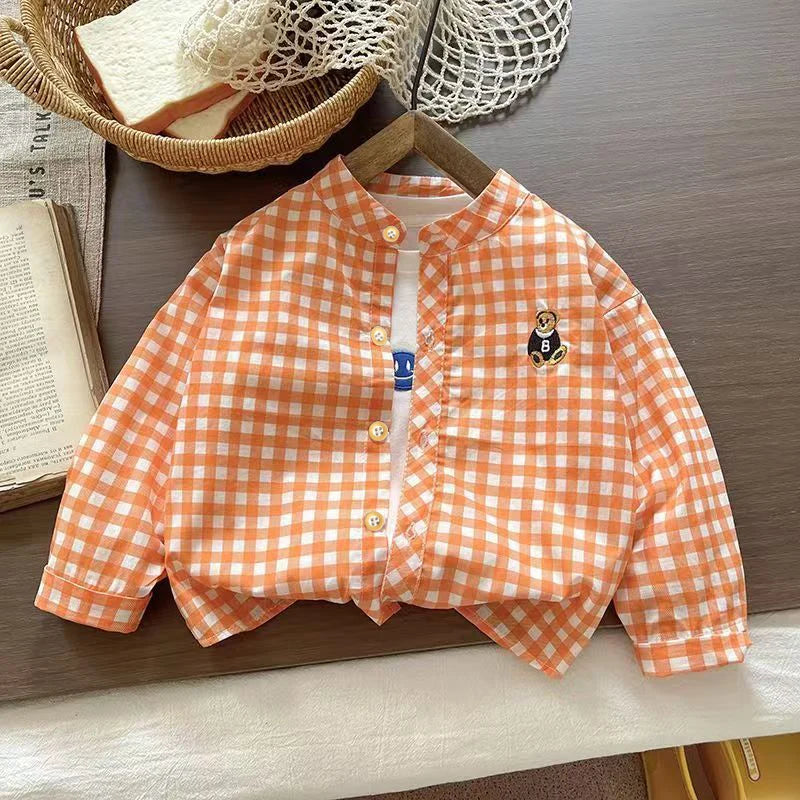 Baby Boy Plaid Long Sleeve Shirt – Soft Cotton Casual Top Ages 1–4