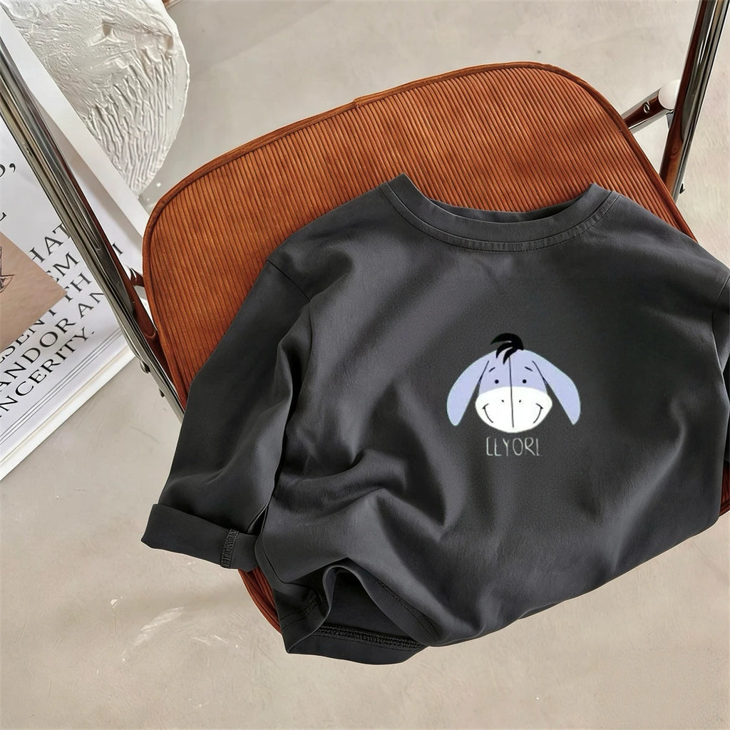 Disney Long Sleeve TShirt Printing Crewneck Base Shirt Pure Cotton Clothing 2026 Spring New Tees Simple Versatile Tops Boys Girl