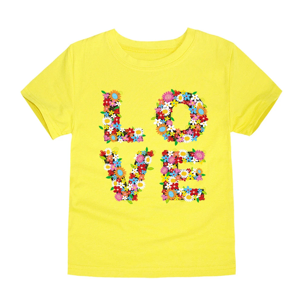 Girls Rainbow Cartoon Cotton T-Shirt – Colorful Summer Tee Ages 2–14