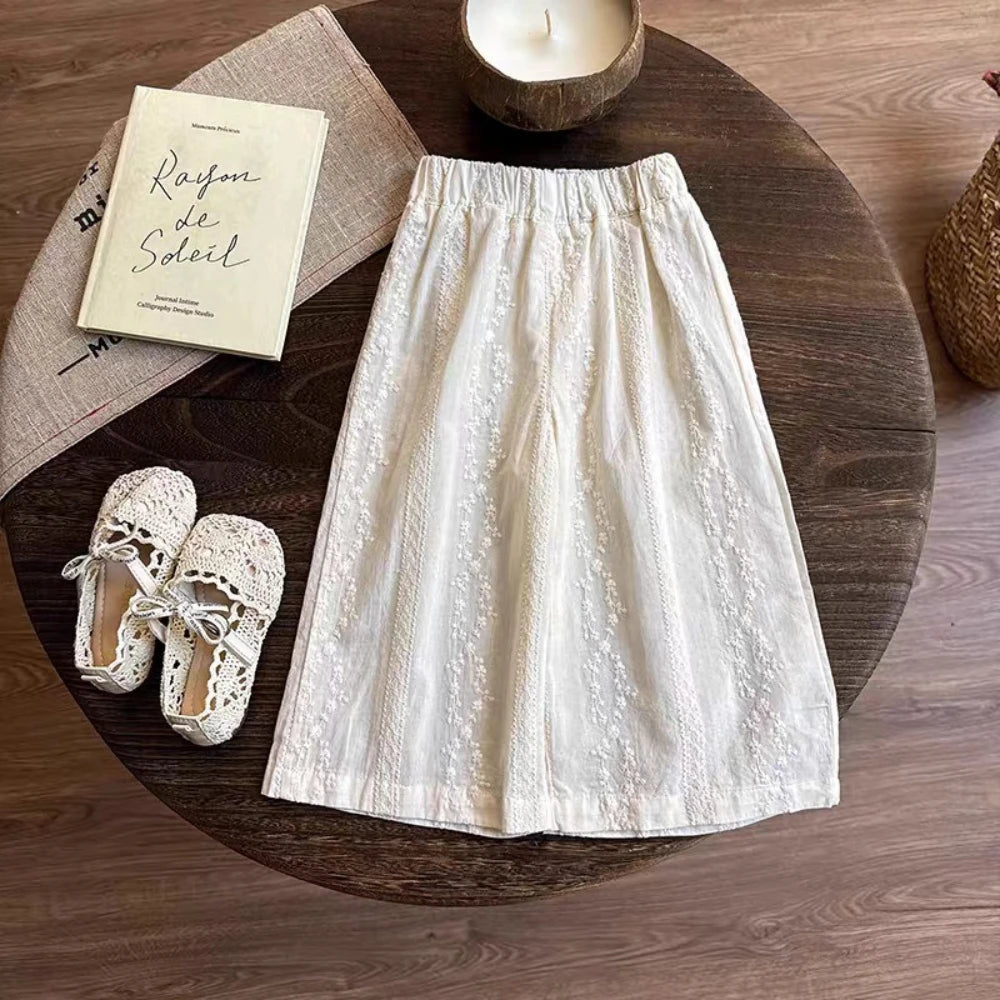 Girls Sweet Lace Camisole & Pants Set – Fake Two-Piece Casual Summer Outfit