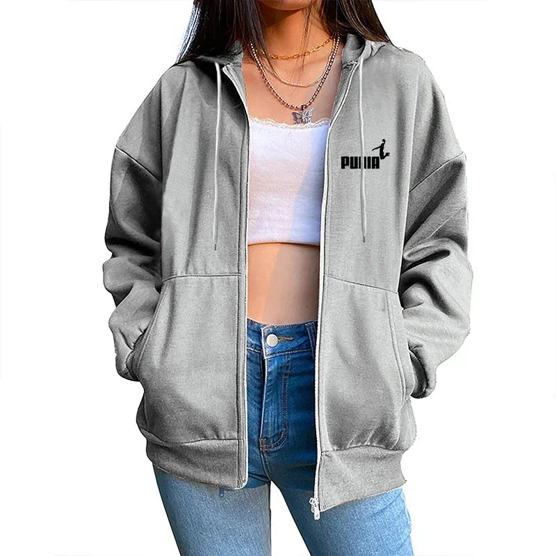 Men's Print Hoodie & Pants 2-Piece Sportswear Set – Casual Zipper Jacket Tracksuit