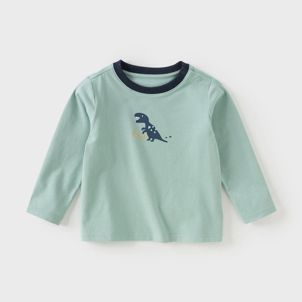 Kids Animal Print Long Sleeve Pullover – Soft Cotton Casual Base Top