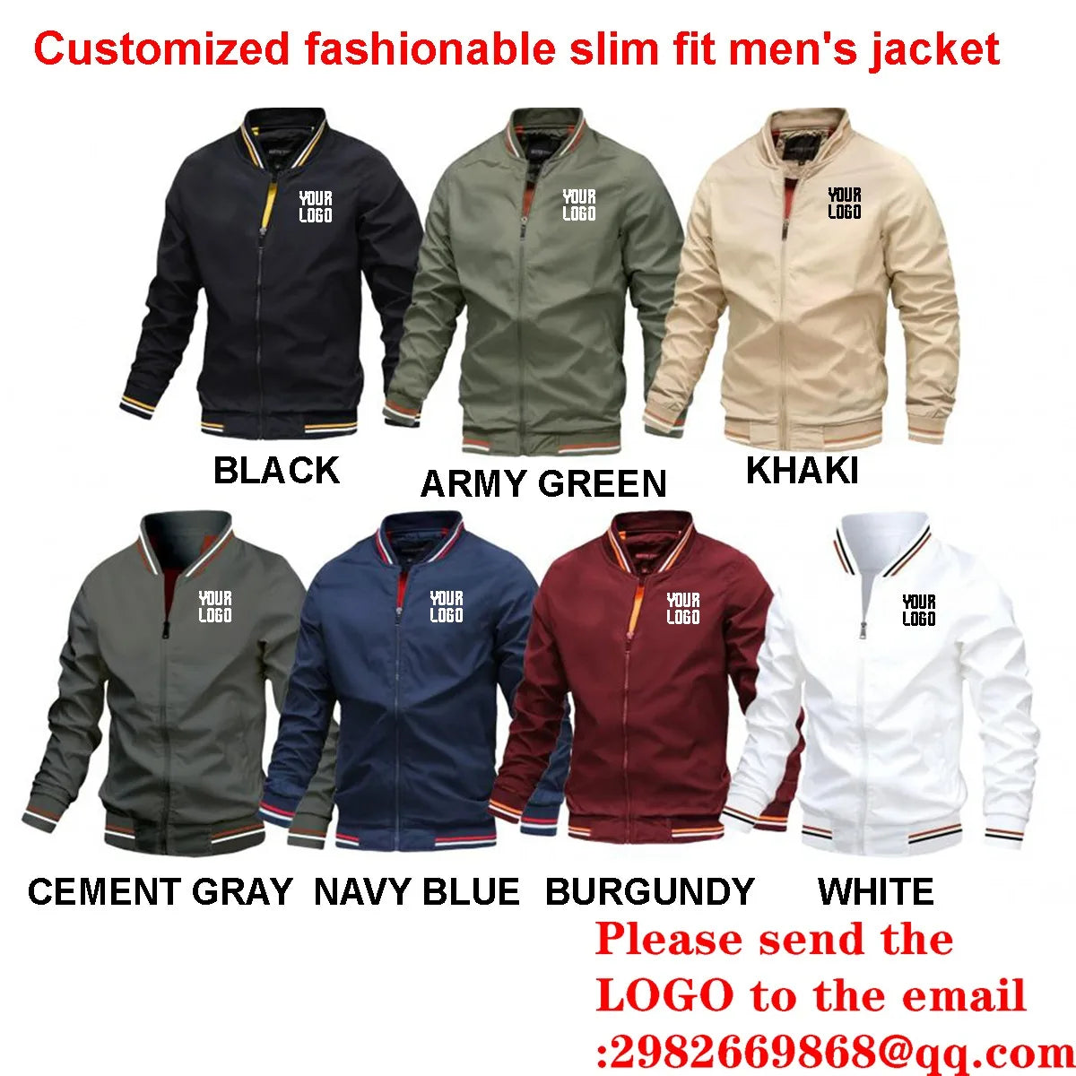 Men's Slim Fit Windproof Autumn Jacket – Customizable Fashion Coat