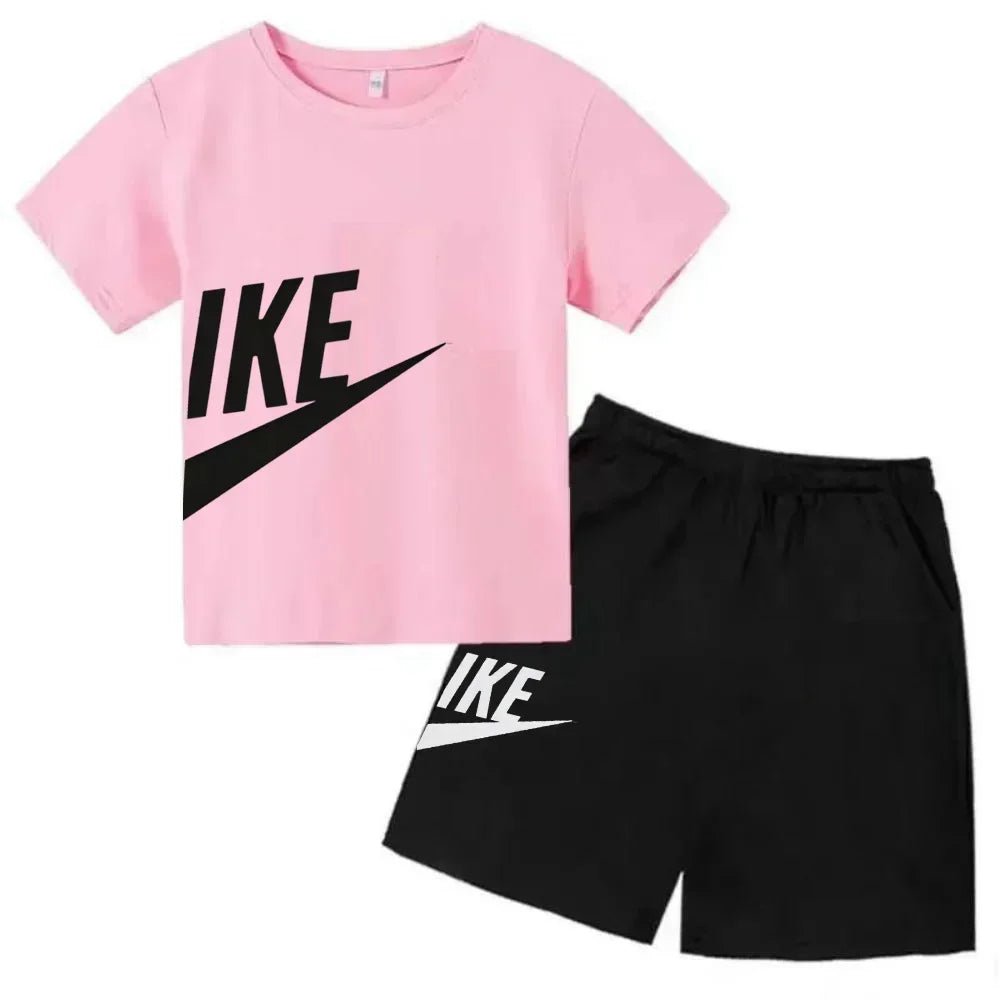 Kids Short Sleeve Top & Shorts 2-Piece Set – Casual Fashion Summer Outfit