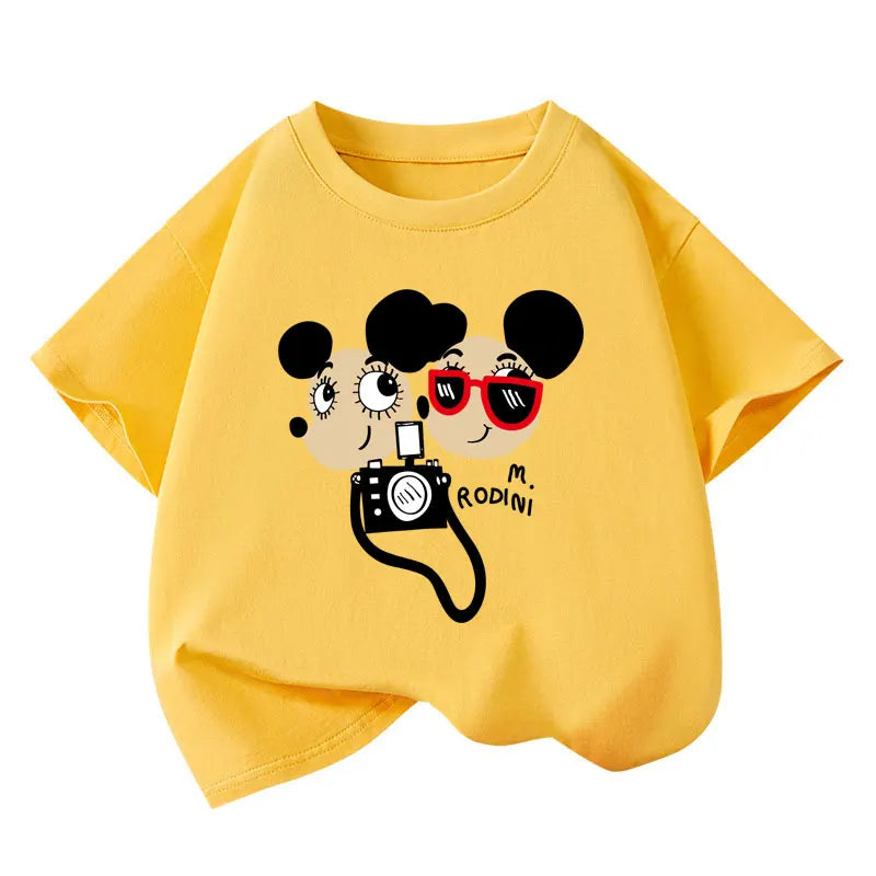 Girls Short Sleeve Cotton School Uniform Tee – Casual Summer Blouse