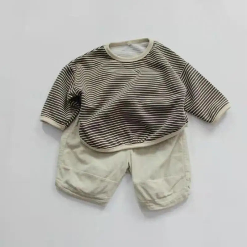 Kids Striped Long Sleeve T-Shirt – Soft Cotton Casual Toddler Top
