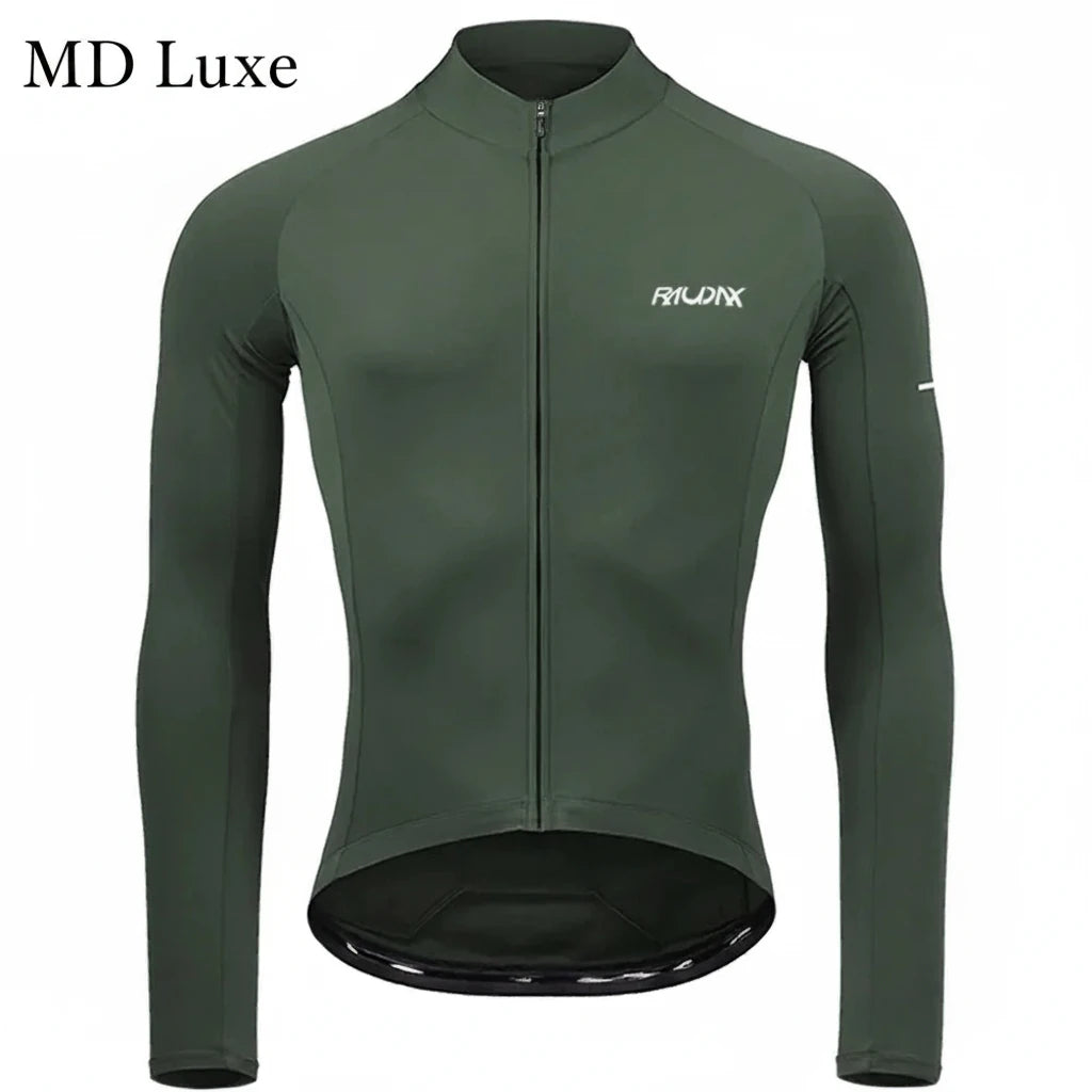 RAUDAX 2024 Man's Winter Cycling Clothing Long Sleeves Thermal Fleece Cycling Jersey Set Outdoor Keep Warm Road Bike Sportswear