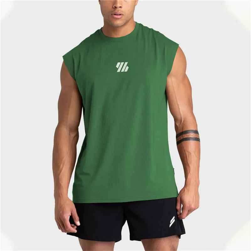 Gym Vest Men Bodybuilding Sleeveless Sports Tank Top quick-drying mesh Fitness Running Tank Top men Clothes