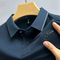 Men's Luxury Diamond Print Polo Shirt – Korean Lapel Short Sleeve T-Shirt